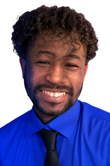 Shakuryon Steward dressed in his signature royal blue shirt and white tie