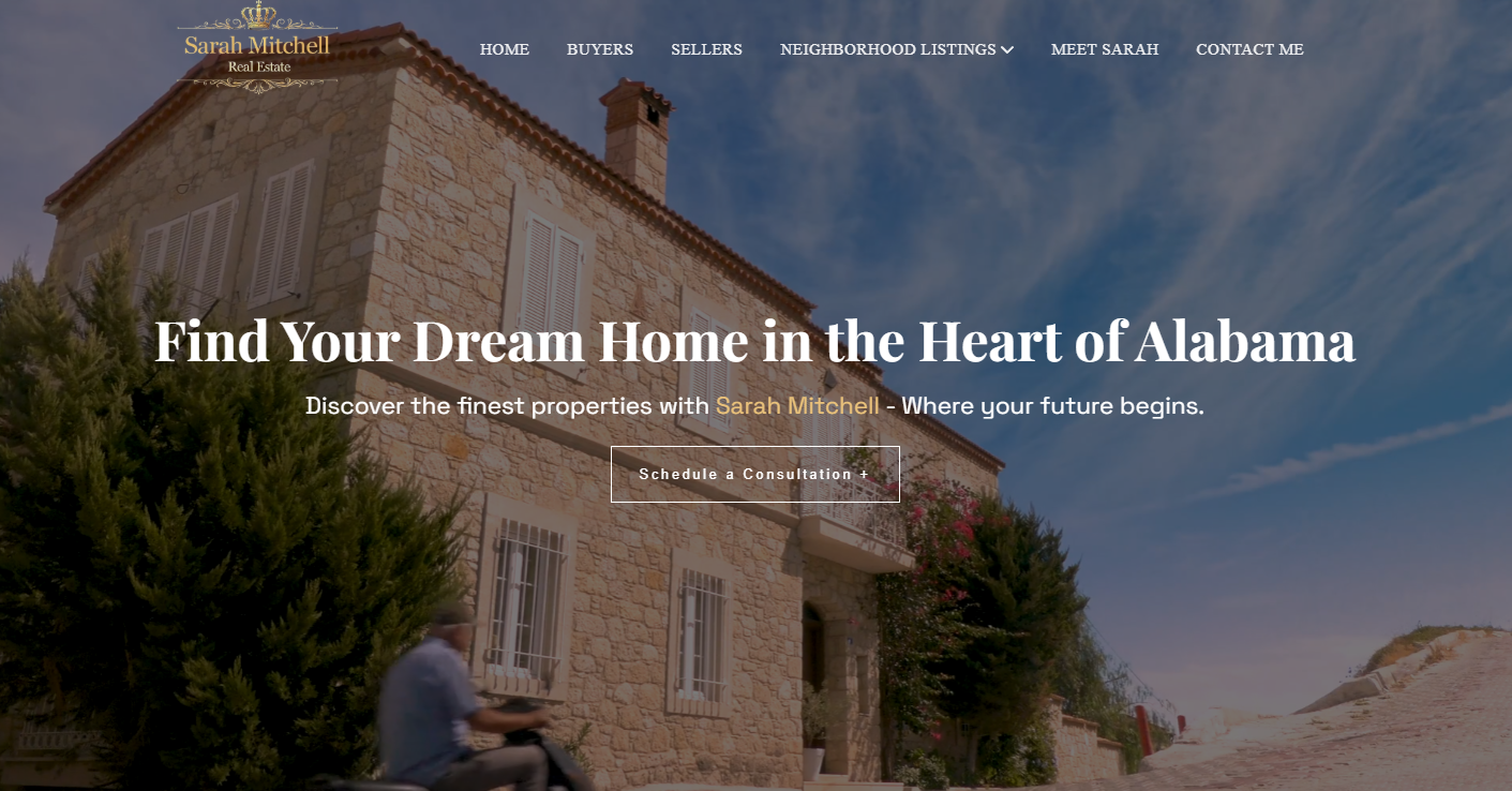 Preview of the real estate website template